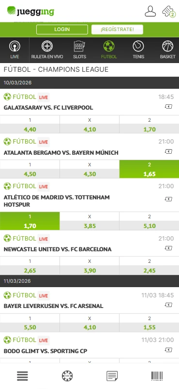 apuestas champions league juegging online cuotas