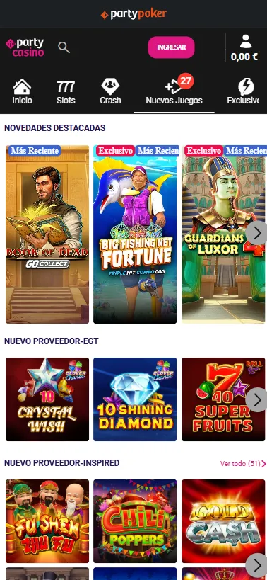 Podemos encontrar tragamonedas con jackpots en partycasino.