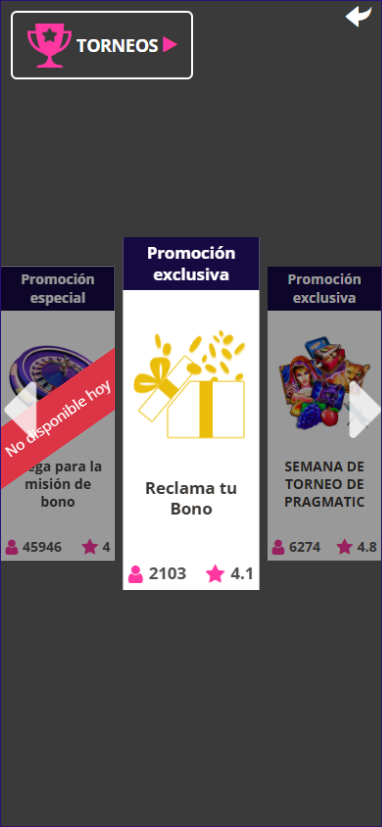 El bono de bienvenida es similar a otros casinos de la familia, un bono que beneficia el primer depósito y regala un paquete de 50 tiradas.
