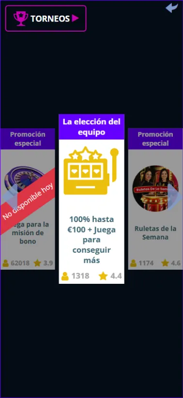 Las promociones diarias y de bienvenida pueden consultarse desde el primer momento del registro.