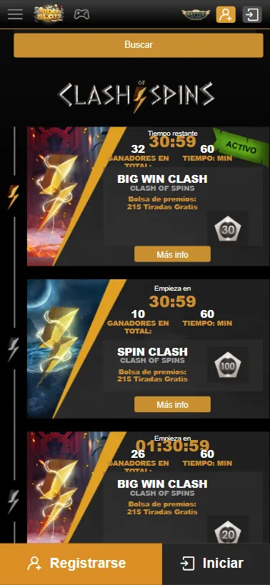Los Spin Clash son torneos diarios para conseguir premios especiales.