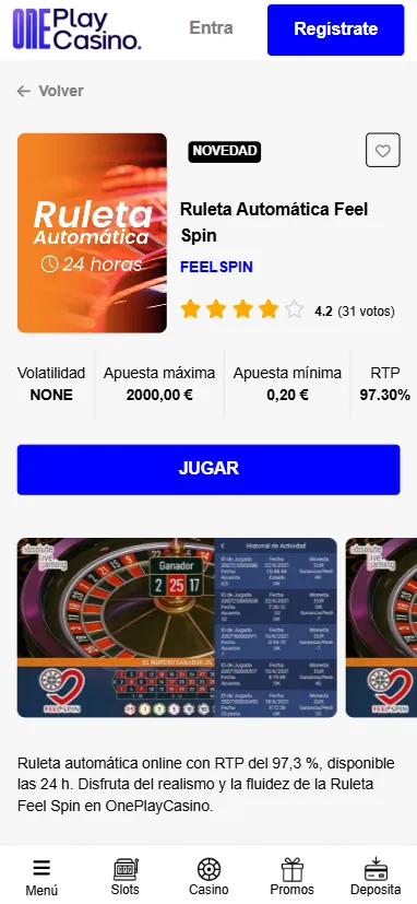 Cada juego permite ver detalles específicos del producto mediante una ficha técnica.
