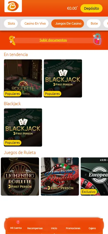 Existe un abanico de productos muy reducido para jugar Blackjack en Bacan Play.