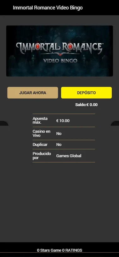 Cada juego ofrece información técnica antes de entrar a jugar.