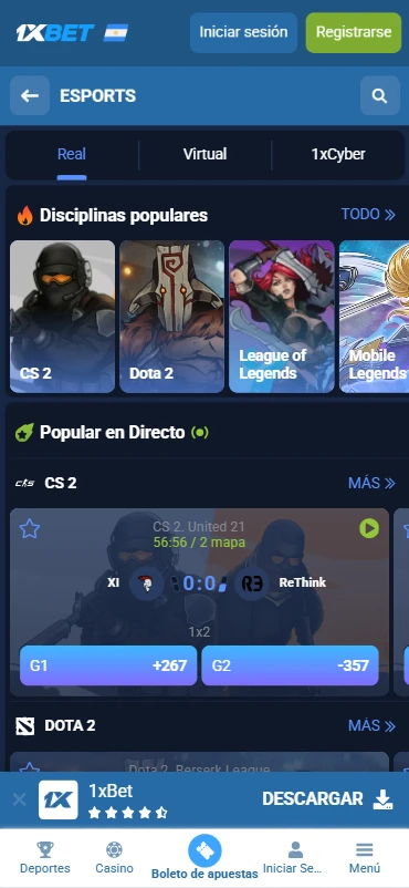 apuestas eSports 1xbet