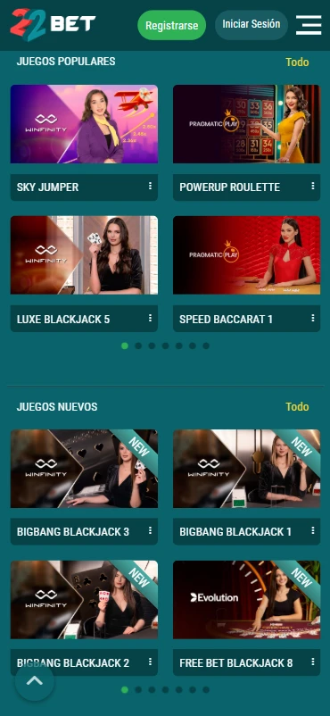 live casino 22bet.com