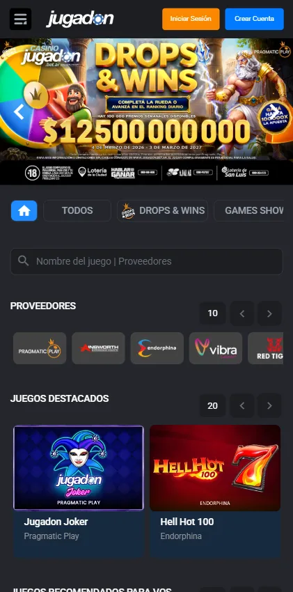 La usabilidad de Jugadon casino online es amigable, permitiendo identificar sus categorías rápidamente.