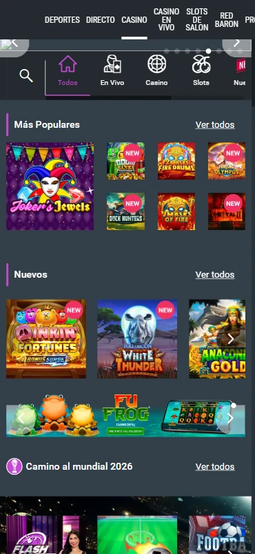 casino en línea codere juegos slots ruleta blackjack video bingo