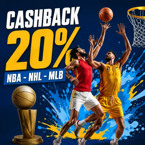 20% cashback semanal en NBA, NHL y MLB hasta 100€
