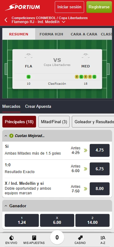 apuestas fútbol sportium colombia