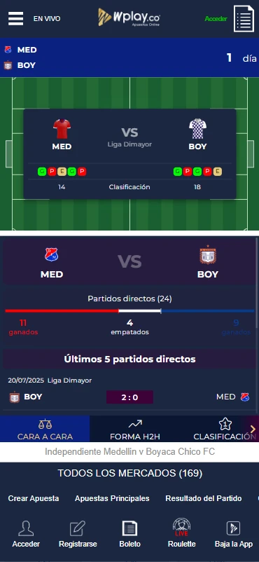 apuestas partido fútbol Primera A wplay sitio de apuestas en línea