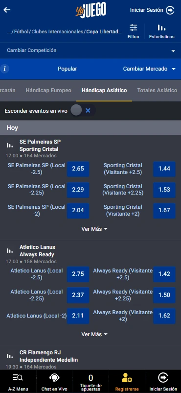 apuestas en línea copa libertadores yajuego