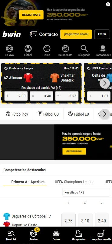 apuestas en línea bwin.co sitio de apuestas 100% legal y seguro