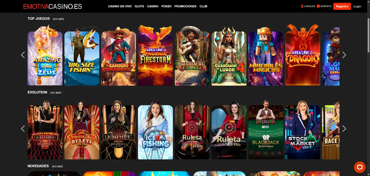 Emotiva Casino está centrado en slots de nicho con desarrolladores menos mainstream.