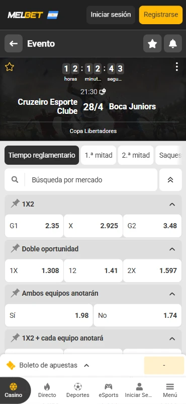 apuestas en línea melbet copa libertadores fútbol