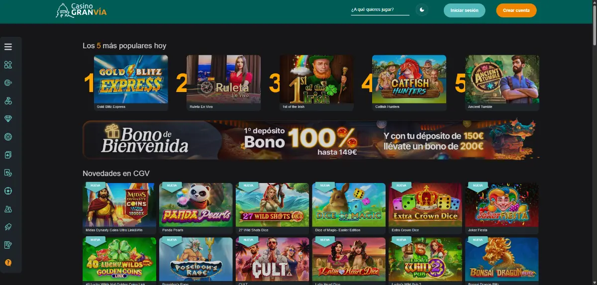 Casino Gran Vía cambia en 2024 de iJuego a su homónima marca del casino físico que encontramos en la Gran Vía madrileña.