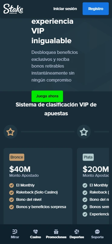 club vip stake colombia