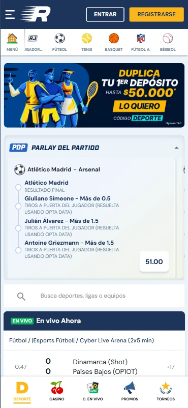 sitio de apuestas en línea rushbet colombia