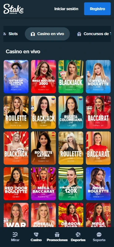 juegos de casino en vivo en línea stake colombia