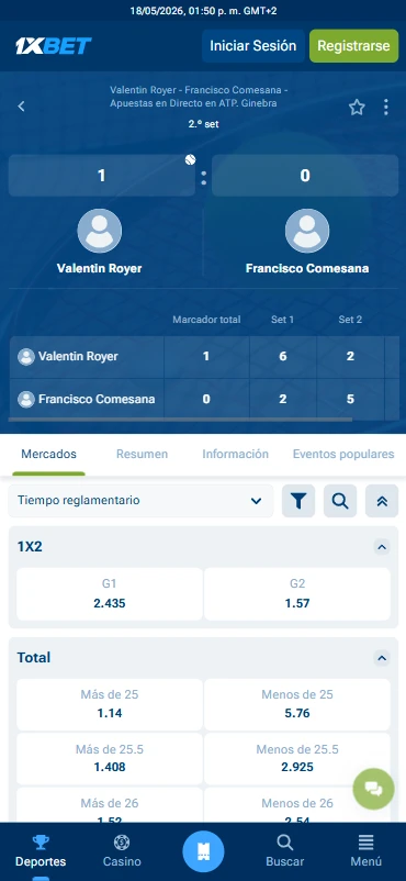apuestas deportivas en vivo tenis 1xbet peru