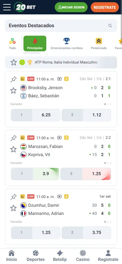 Las cuotas de las apuestas en vivo se actualizan en tiempo real, lo que permite reaccionar a lo que ocurre durante el partido.