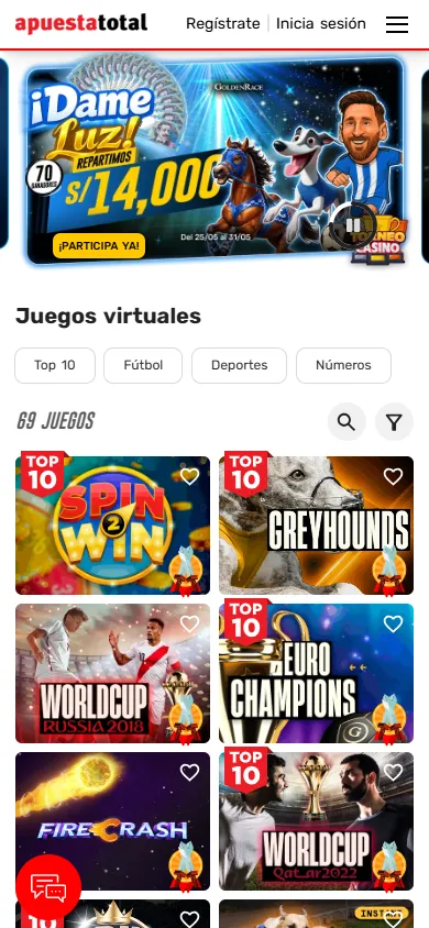 Juegos virtuales en Apuesta Total Perú con 69 títulos y torneo de S/14.000.