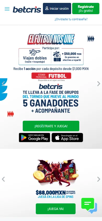 Promoción de Betcris.mx con viajes dobles a la fase de grupos y $50,000 MXN en premios en efectivo.
