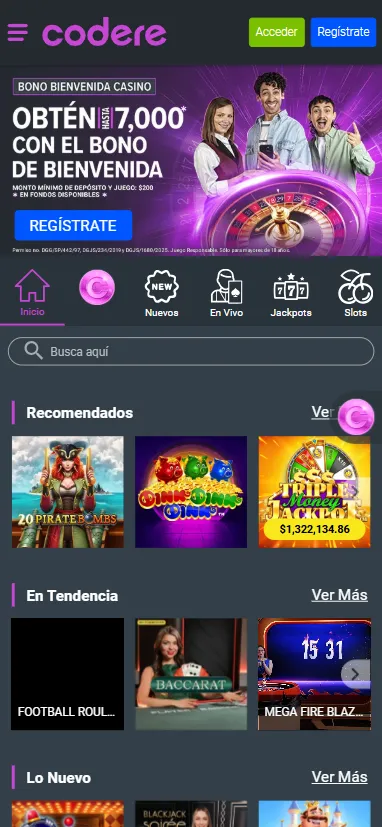 Su página de inicio se adapta fácilmente a pantallas de móvil verticales sin necesidad de descargar la app.