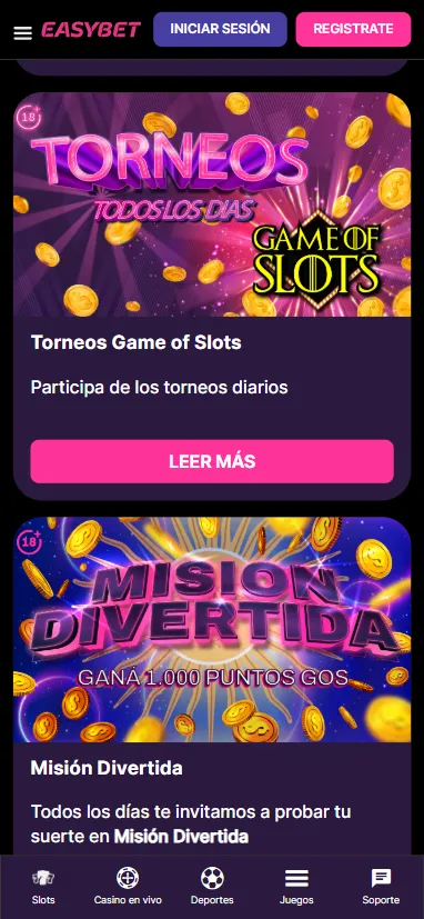 EasyBet no tiene un bono de bienvenida tradicional, sino un paquete para nuevos jugadores.
