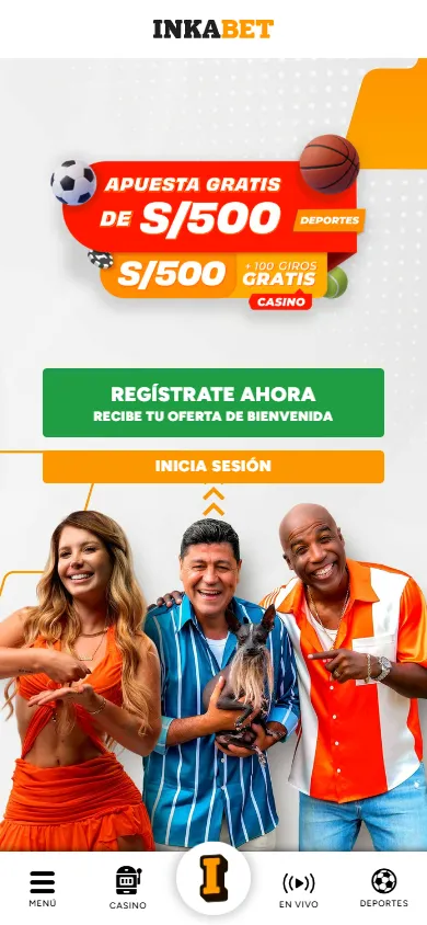 Bono de bienvenida Inkabet: S/500 en deportes y S/500 + 100 giros en casino.