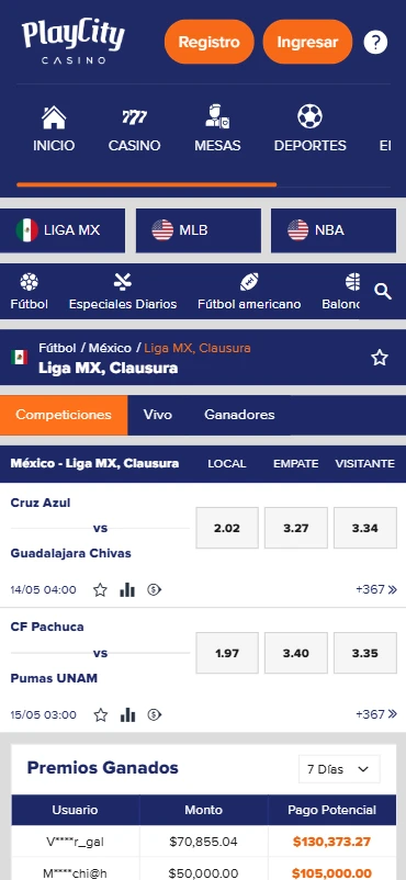 apuestas futbol a ligamx en playcity