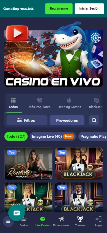 GanaExpress juegos de caisno en vivo ruleta blackjack baccarat