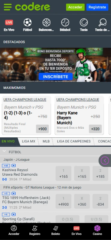 sitio de apuestas deportivas online codere mexico