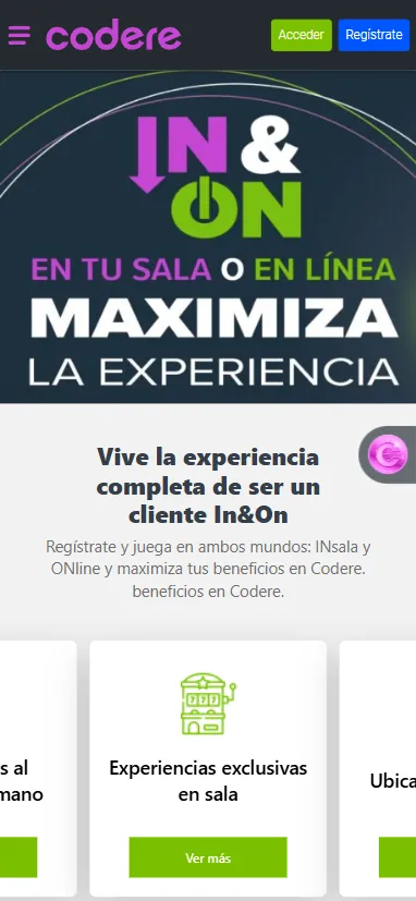 Podemos disfrutar de su experiencia In&On para disfrutar de sus ventajas online y de sala.
