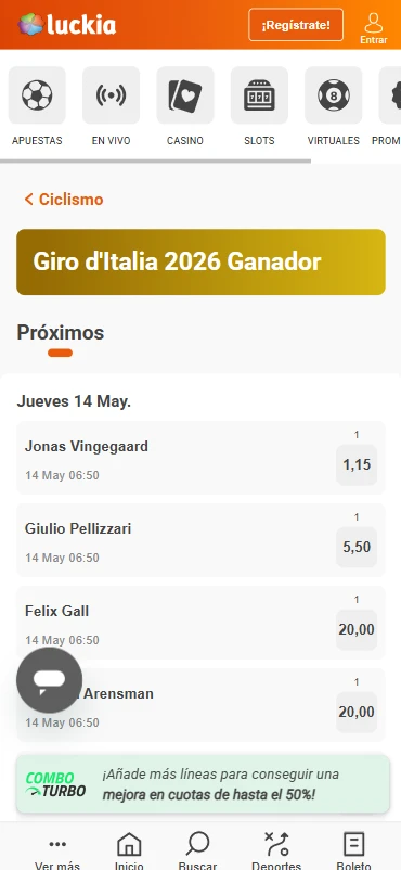 apuestas ciclismo luckia.co giro italia