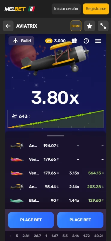 aviatrix juego de choque melbet casino mexico