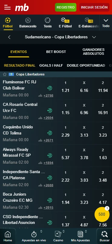 apuestas fútbol meridianbet peru copa libertadores
