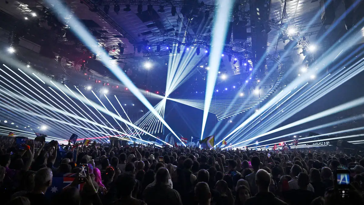 Público durante la segunda semifinal de Eurovisión 2026 en el Wiener Stadthalle de Viena