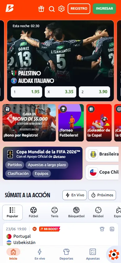 Página inicio Betano Chile apuestas.