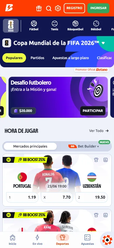 Cuotas Mundial 2026 Betano.