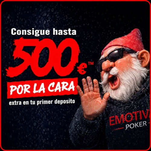 Hasta 500€ TM para Poker con el código PORLACARA