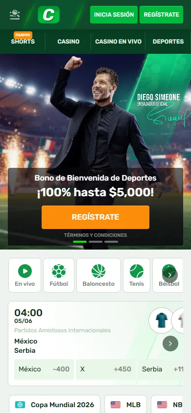 Bono bienvenida deportes Campobet México 100% hasta 5000 pesos.