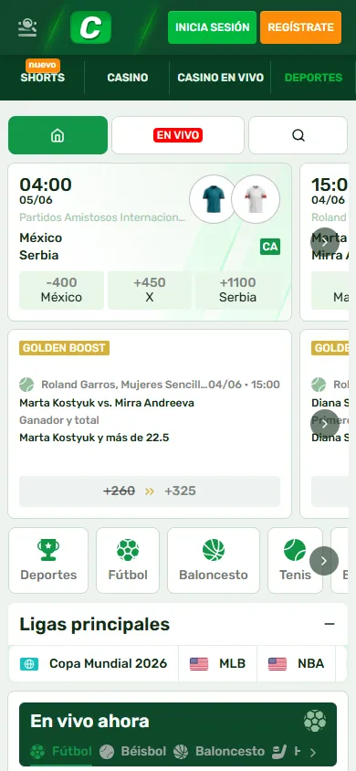 Apuestas deportivas en vivo en Campobet México con Golden Boost.