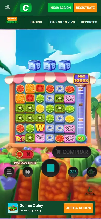 Short de la slot Jumbo Juicy de Relax Gaming.