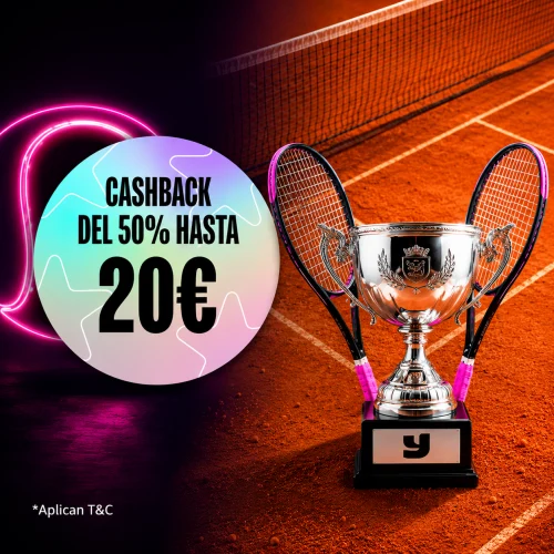 Cashback del 50% hasta 20€ en apuestas LIVE a Roland Garros