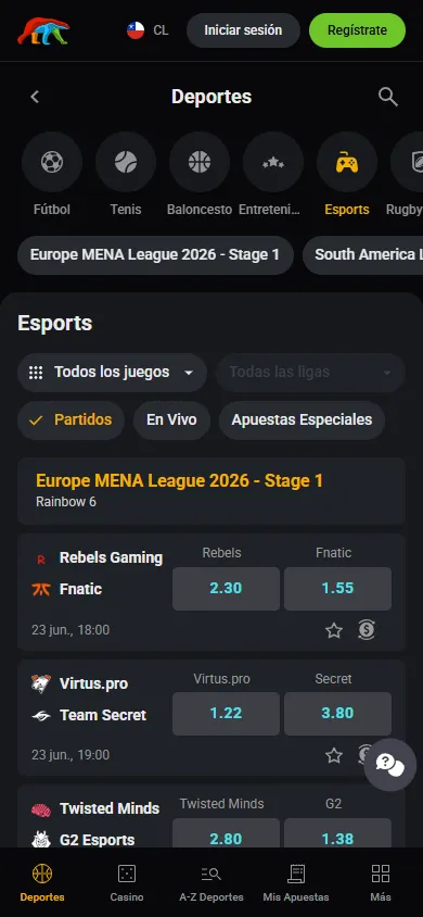 Apuestas esports Coolbet Chile.