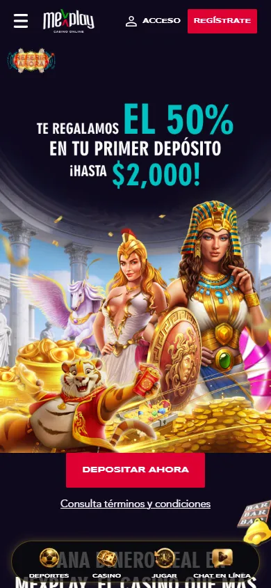 Bono de bienvenida del 50% en Mexplay Casino.