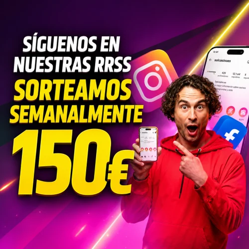 Sorteo Semanal de Solcasino: 150€ en premios en redes sociales