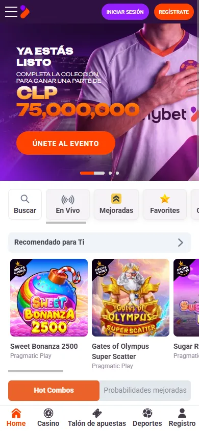 Lobby de casino con tragaperras online de TonyBet.