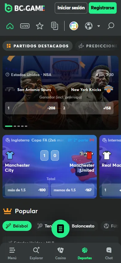 Apuestas deportivas en BC.Game.